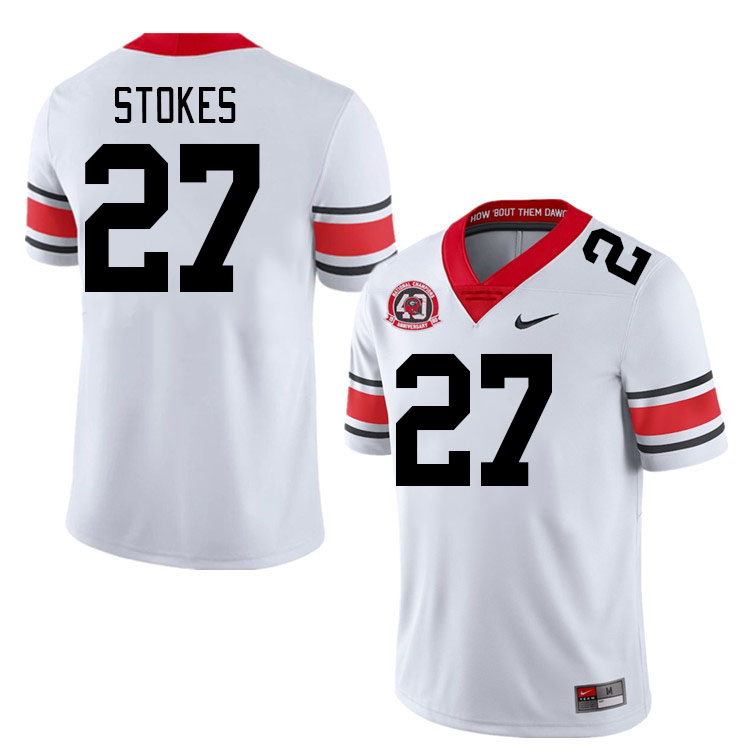 #27 Eric Stokes Georgia Bulldogs Jerseys Football Stitched-40th Anniversary